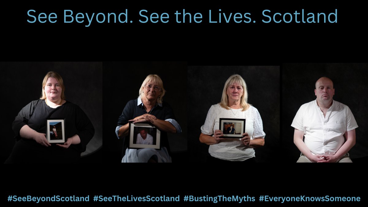 This campaign shows the devastating impact the loss of a life to alcohol or drugs has on the family and friends left behind.

All these deaths were preventable.

#SeeBeyondScotland #SeeTheLivesScotland #BustingTheMyths 

Read the stories
seebeyondscotland.com
