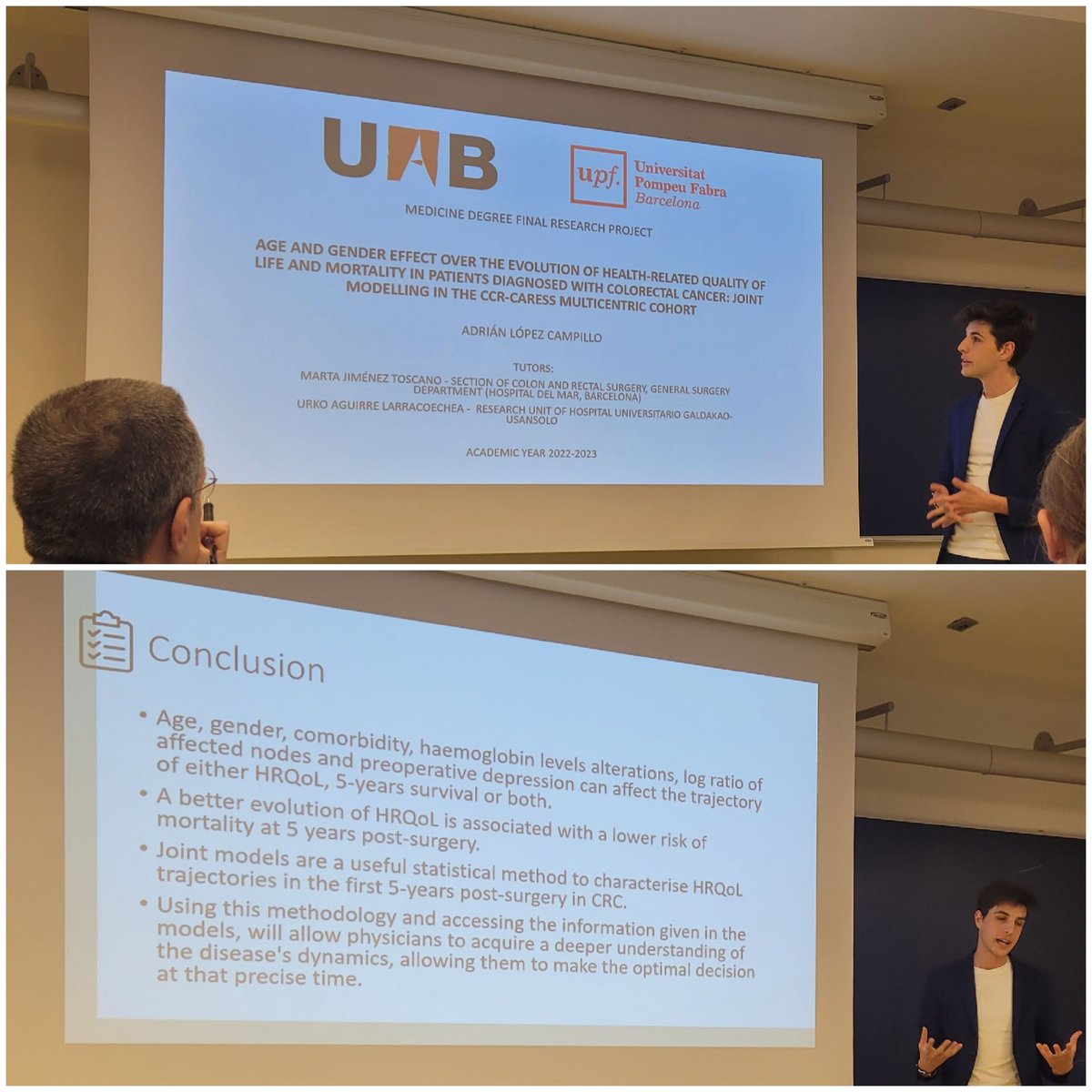 Very proud of the TFG defended today by our medical student. The beginning of a brilliant career 👏👏