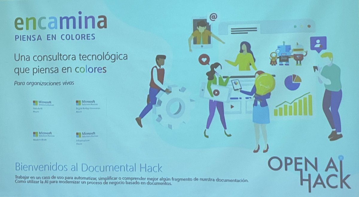 rliberoff's tweet photo. Ya empezamos el OpenAI Hack 😎 con @ENCAMINA, @MicrosoftES y muchísimas empresas más que nos acompañan en este hackaton!
—
#OpenAIHack https://t.co/Bp4Rk6fE1c