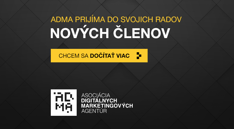 Pozývame do svojich radov nových členov 🖤
Prijímame digitálne, špecializované a digitálne mediálne agentúry. ADMA má aktuálne 22 členov, ktorými sú TOP digitálne agentúry na Slovensku. Staňte sa jednou z nich! 🤙
adma.sk/spustame-priji…