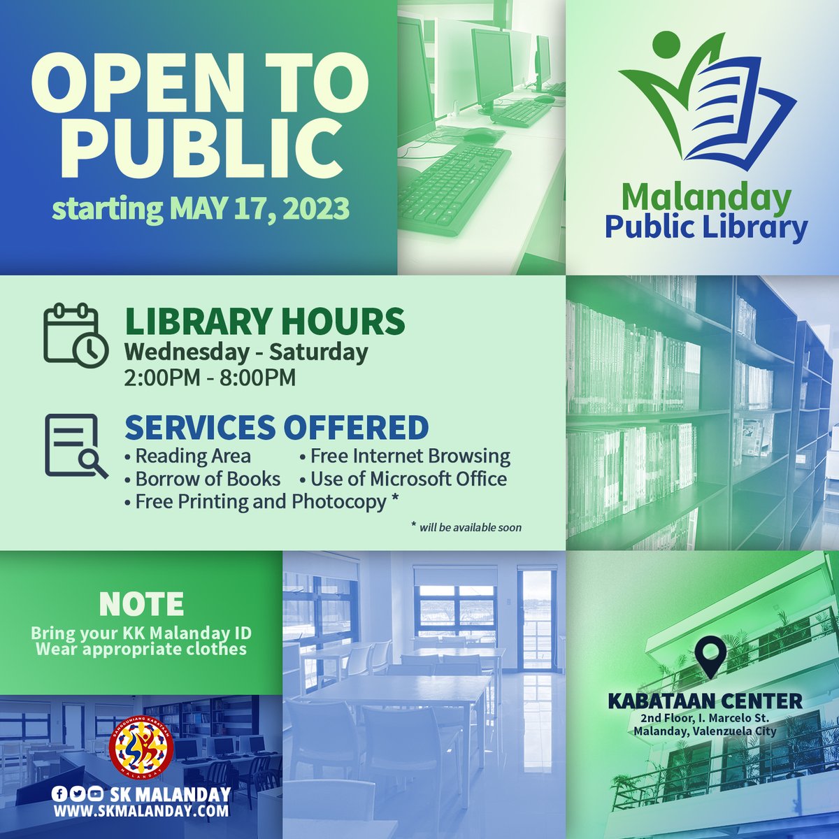 SKMalanday's tweet photo. Our Mini-Library or our own Barangay Reading Center will finally open its doors to the public especially to our youth who desires a convenient and conducive learning environment close to their homes. Mark your calendars! MAY 17, 2023 is the date! #MalandayPublicLibrary https://t.co/xJz3y55WdC