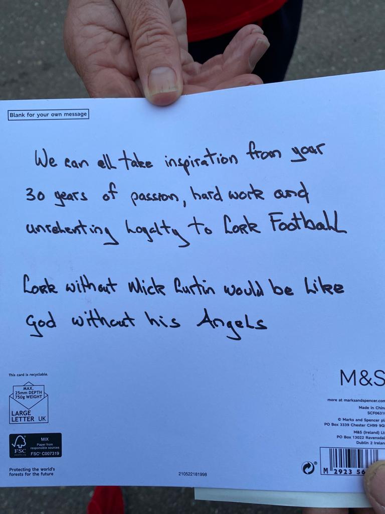 Mick Curtin's 30 Years of service to Cork Senior Footballers Acknowledged;