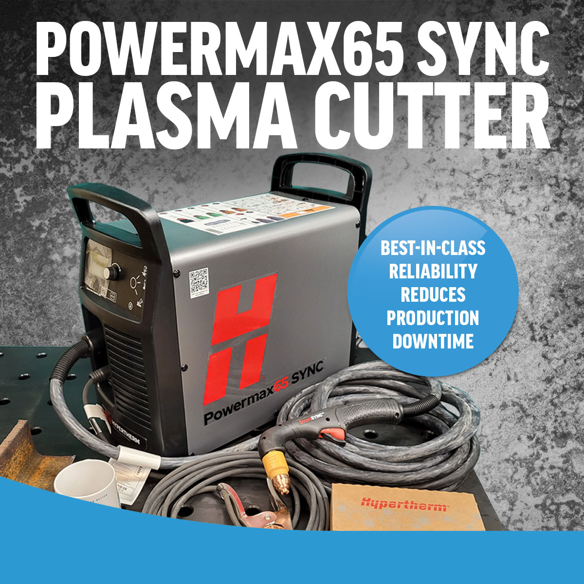 INTRODUCING the Hypertherm Powermax65 SYNC Plasma Cutter 👀

✅ SpringStart™ Technology to ensure consistent starting
✅ Best-in-class reliability reduces production downtime
✅ Optimised cartridge consumable design

Enquire about the Powermax65 SYNC now: ow.ly/OvgL50OlbCp