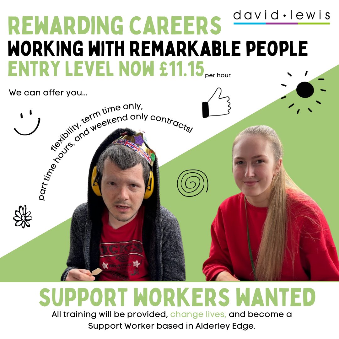 davidlewisorg's tweet photo. Whatever your background, skills, and interests – there is a fantastic support worker role waiting for you at David Lewis. If you are passionate about making a difference to peoples lives, we want to hear from you.

https://t.co/RrVdPlNVn7 https://t.co/lBI9rNrfez