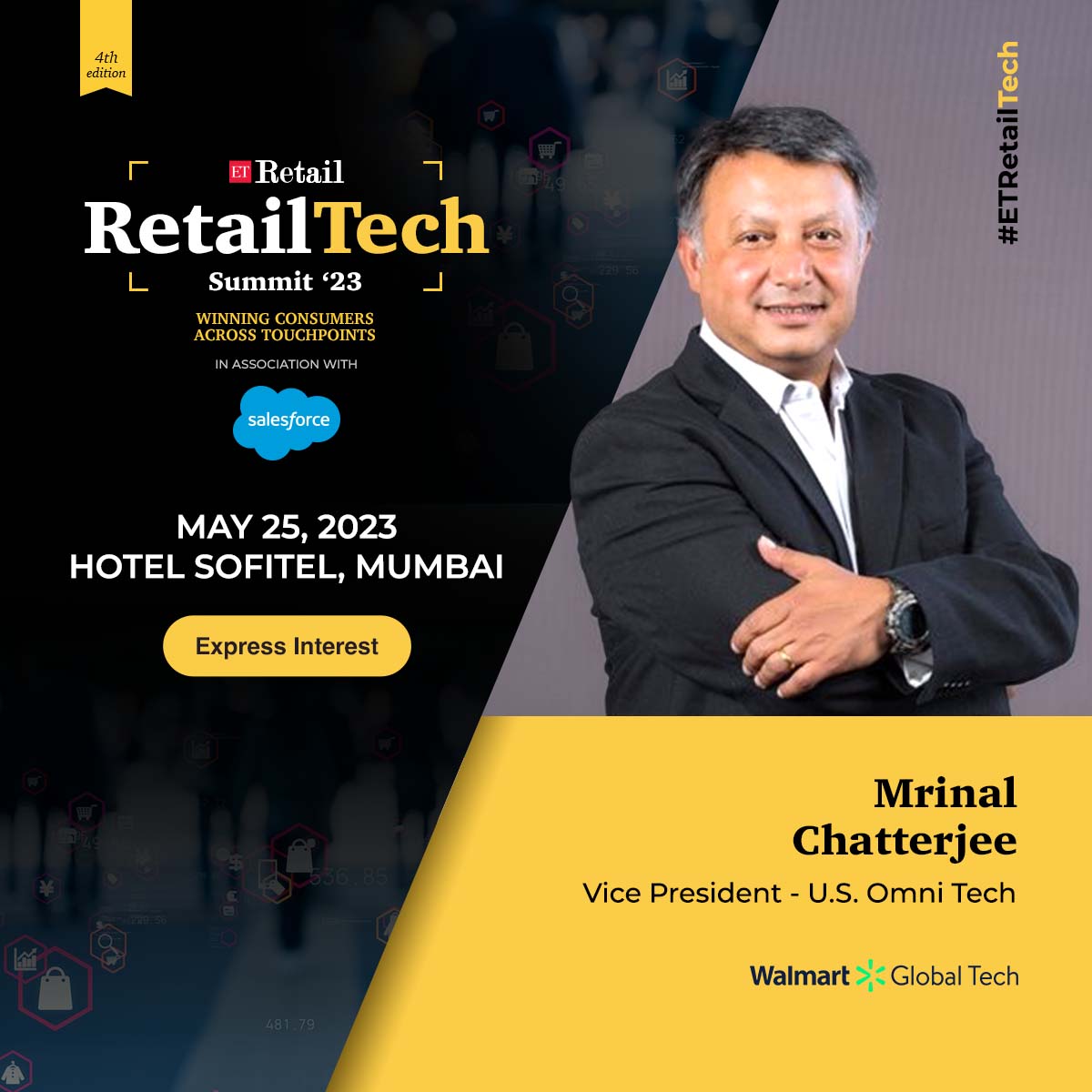 ETRetail's tweet image. Join us as we proudly welcome #MrinalChatterjee from, #WalmartGlobalTech as our esteemed speaker at the highly anticipated #ETRetailTech! Get ready to be inspired by the epitome of entrepreneurial success! 

Link: bit.ly/406B4cM

#retailtech #ai #chatgpt #ETRetail