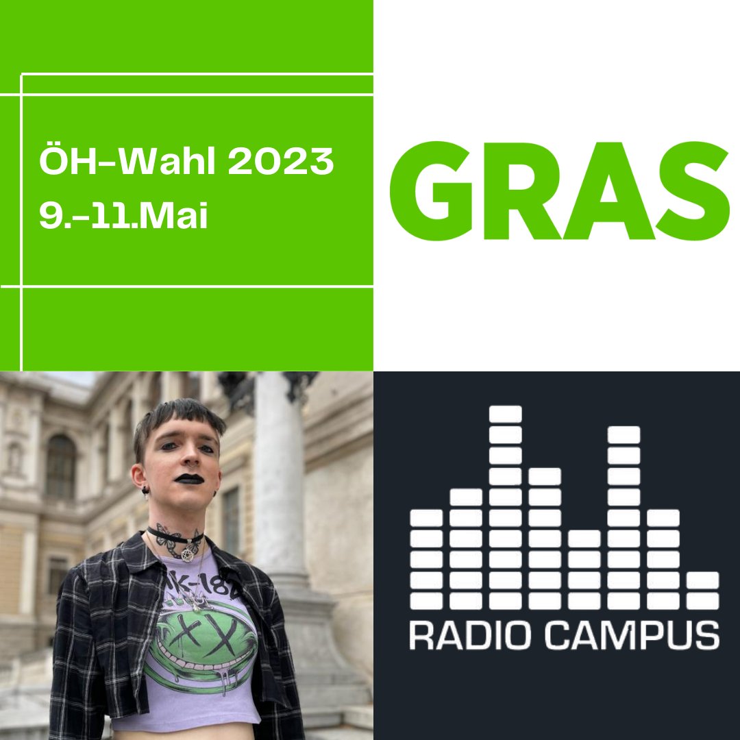 Spät-Entscheider:innen unter euch, aufgepasst 📢 Last day der #oehwahl23. Dazu gibt es von uns noch die letzen beiden Interviews mit Kandidat:innen  der Fraktionen auf Uni Wien Ebene 
Ab 11:00 Uhr geht es los mit der <a href="/GRASwien/">GRAS Wien 💚</a>  
Tune in! sound.orf.at/live/campus

#oehwahl #campus