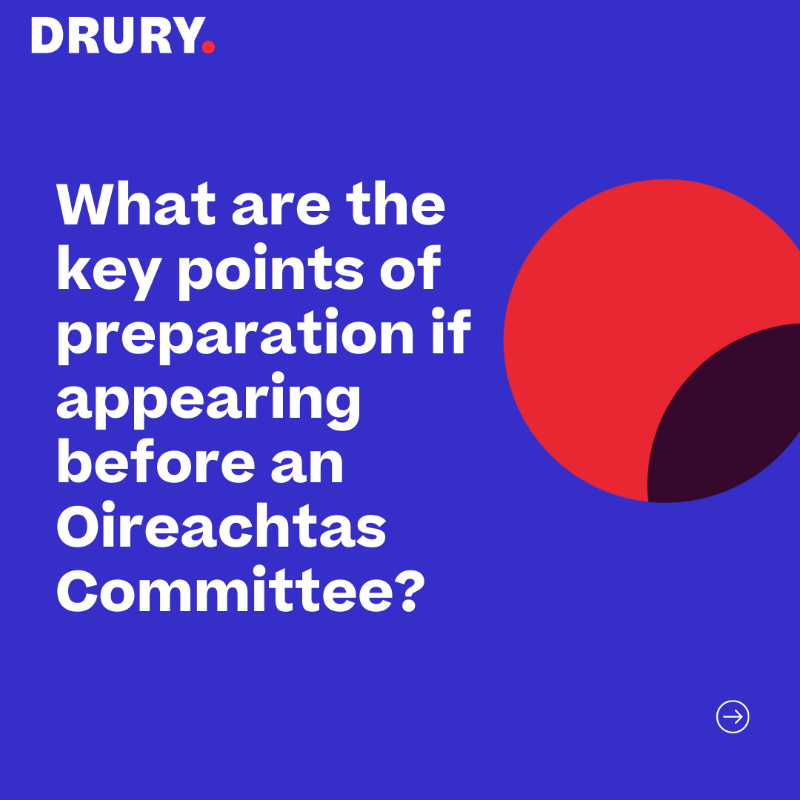 Drury_comms's tweet photo. Do you know how you should prepare for an appearance at the Oireachtas Committee? In our recent blog which is available on our LinkedIn, Director Gerry Naughton gives some top tips on what you should do before your appearance, here’s a sneak peak!