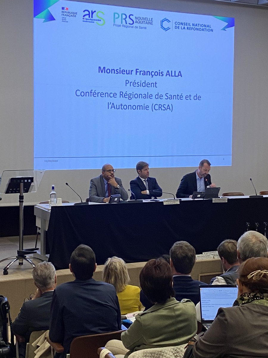 ARS_NA_DD33's tweet photo. Une présence en force 👍🏻et en diversité des acteurs du système sanitaire Girondin à cette journée de séminaire PRS 2023-2027! Les élus et les citoyens sont aussi là pour co-construire 🔧🪛ensemble les parcours et la prévention de demain. #arsna #ars_na_dd33 https://t.co/hKgbiR7VFR