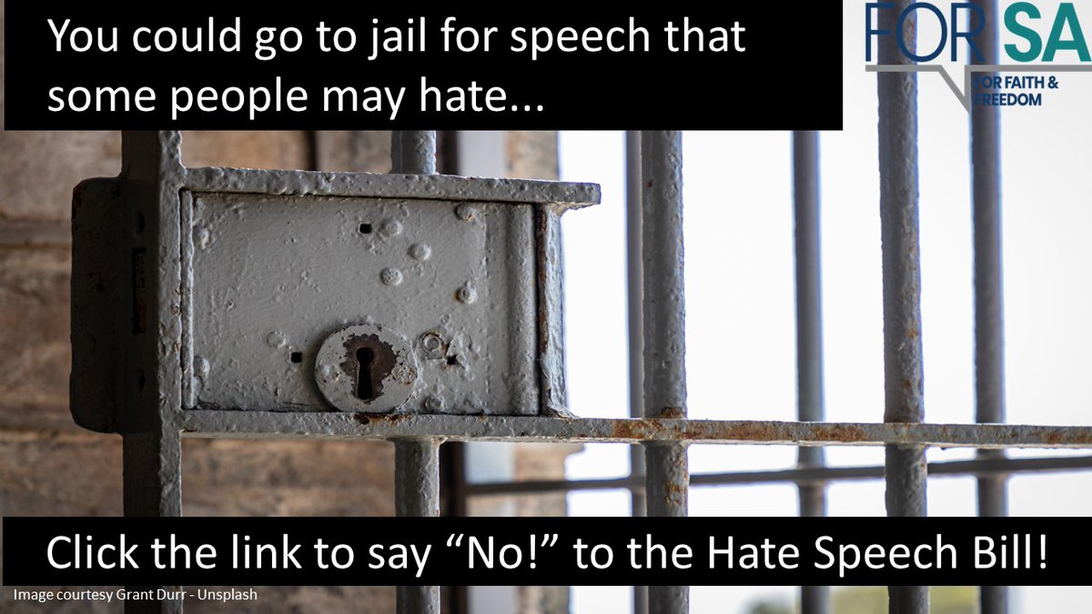 FORSAorg's tweet photo. 📢11 DAYS LEFT TO COMMENT ON #THEHATESPEECH BILL.🤐

⏱️ Deadline is 13h00 Monday, 22 May 2023!🏛

‼Have your say – the more submissions made, the louder our voice - visit the https://t.co/58brH0XVDY webpage for submission details.

#ForFaithAndFreedom #FORSA #FreedomOfExpression https://t.co/SnkrN9dwHf