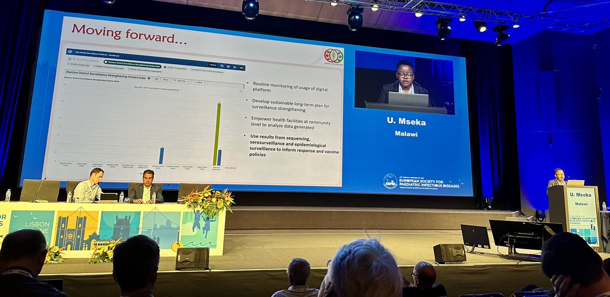 Upendo Mseka - Malawian cholera outbreak. Sequencing, serosurveillance, & epi surveillance to inform response & vaccine policy. Empower community health centres to analyse own data. Overall vaccine uptake low due to access not hesitancy 🇲🇼 @MLW_Programme #ESPID2023 @ESPIDsociety