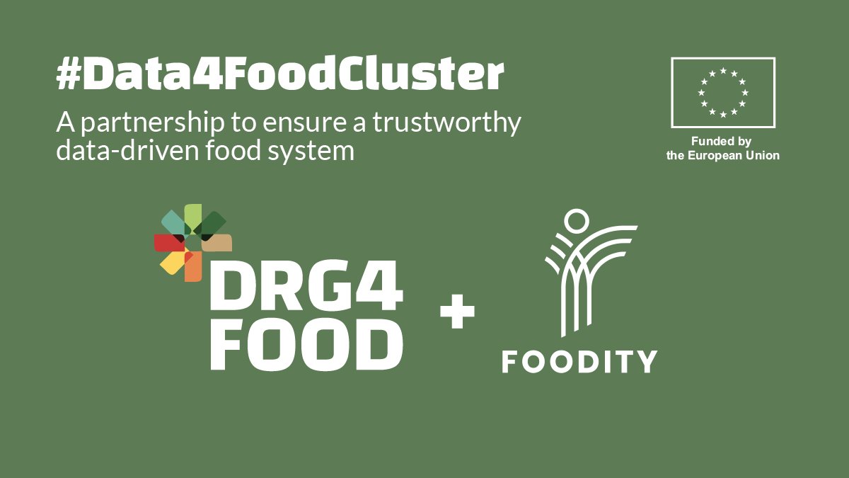 Last week's webinar 'Why we need a trustworthy data-driven food system' was just an example of the collaboration between the sister projects #DRG4FOOD & @FOODITY_EU. 🤝

Passionate about food & data? Make sure to follow the hashtag ##Data4FoodCluster for updates on our joint