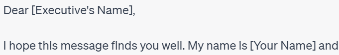 jonathanheng's tweet photo. Welp, it's not all sunshine and unicorns in AI-land.  Just for kicks, I asked ChatGPT4 to write a pithy, introductory email (think prospecting or recruiting) to an industry executive....
@Adam_Karpiak will understand https://t.co/QAssImomI0