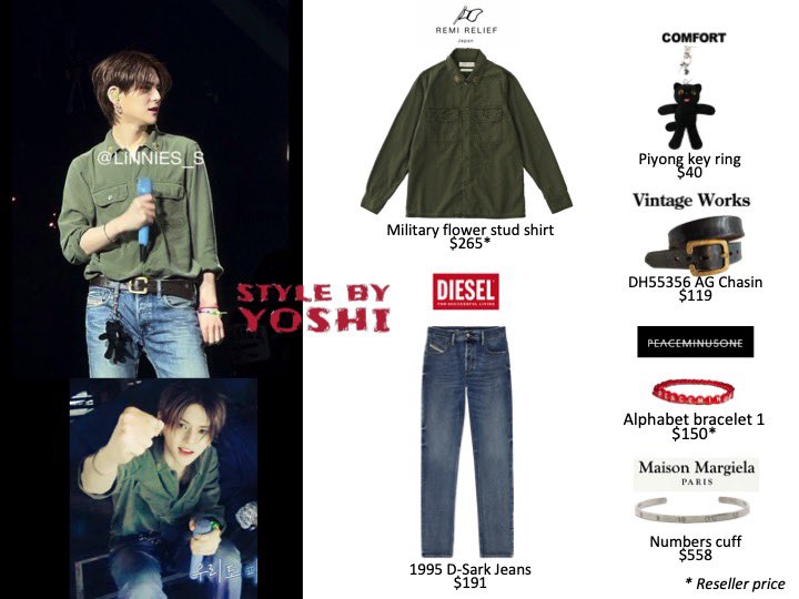 style_by_yoshi's tweet photo. 230511 #YOSHI [TREASURE WORLD MAP 12 BANGKOK] Soundcheck
#REMIRELIEF shirt
#DIESEL pants
#COMFORT key ring
#VINTAGEWORKS belt
#PEACEMINUSONE bracelet
#MAISONMARGIELA cuff

🏷️ @DIESEL @Margiela @maison

#TREASURE  #트레저 #요시 #ヨシ https://t.co/p8dPGQDWqa