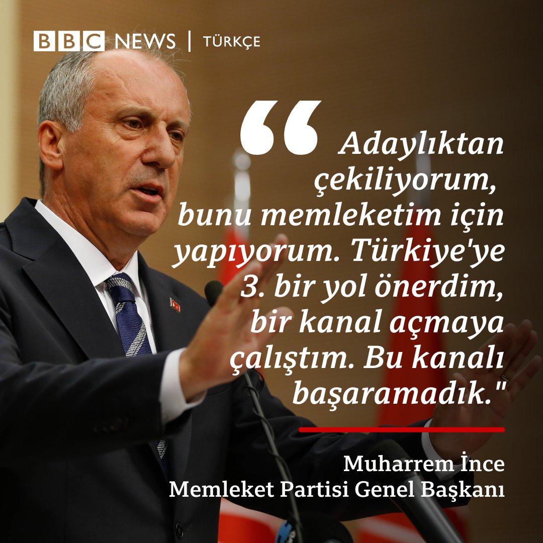 bbcturkce's tweet photo. Muharrem İnce: Adaylıktan çekiliyorum, bunu memleketim için yapıyorum

Gelişmeler canlı anlatım sayfamızda:

https://t.co/BvPomEs1h0 https://t.co/WbBBtm6VS7