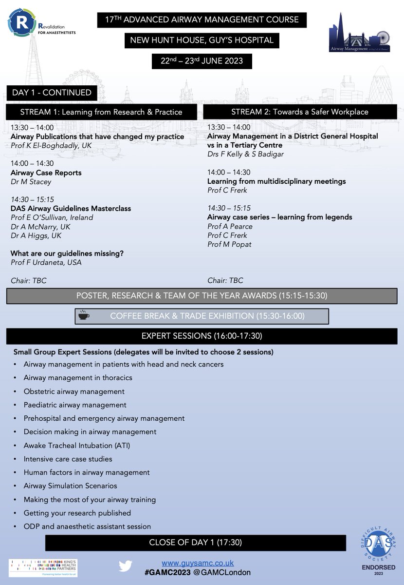 ⚡️Updated programme

Join us in person or virtually this June for what promises to be a fantastic few days of airway education! #GAMC2023

Register here 👉bookcpd.com/course/gamc202…

📽️The recordings will be made available for all registrants after the event