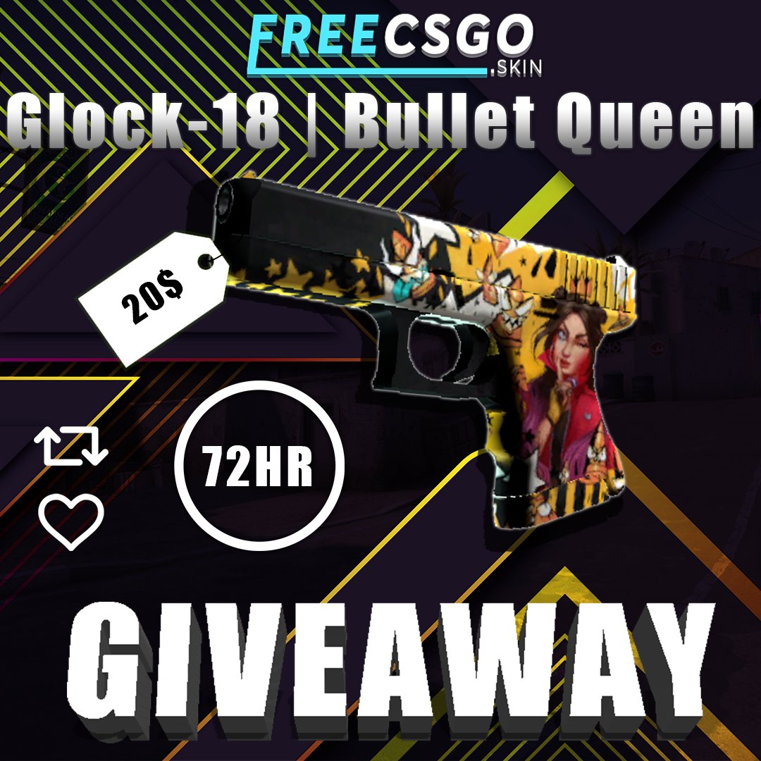 ZlashyVIP's tweet photo. Glock-18 | Bullet Queen Giveaway!

🔹Retweet &amp; Tag 2 friends
🔹Follow @CodeZlashy @Zlashycodescom

⏳Rolling in 3 Days!

🍀Good Luck Everyone!  

#csgogiveaways #CSGOGiveaway #CSGO #csgoskins #Giveaway https://t.co/kCeIg536f8