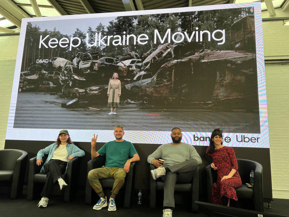 Yesterday Banda along with the global Uber team presented the “Keep Ukraine moving” campaign that raised 8.5 million dollars to the D&amp;AD audience and participated in a panel discussion about how the private sector can help keep Ukraine in the spotlight.