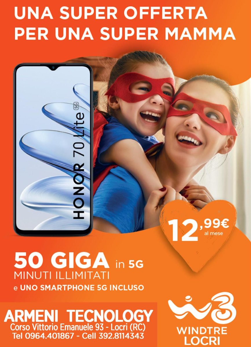 Super occasione. 
Tanti smartphone ad anticipo e rata ZERO.
Passa dal negozio WIND3 di LOCRI.
