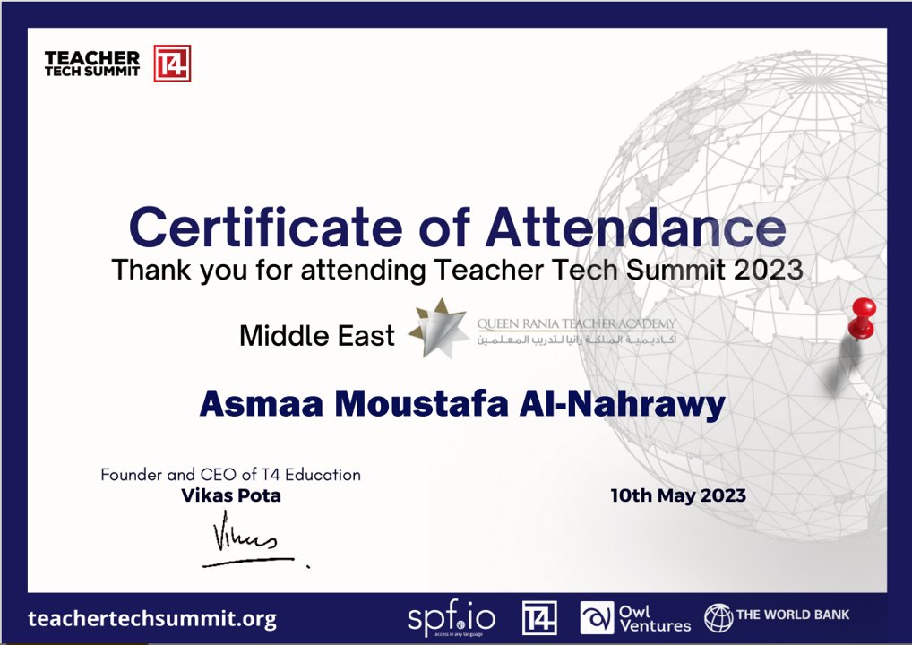 Middle East Technology Teachers Forum in collaboration with Queen Rania Teacher Academy
@T4EduC @EduBalkan @QRTAJO @T4Education