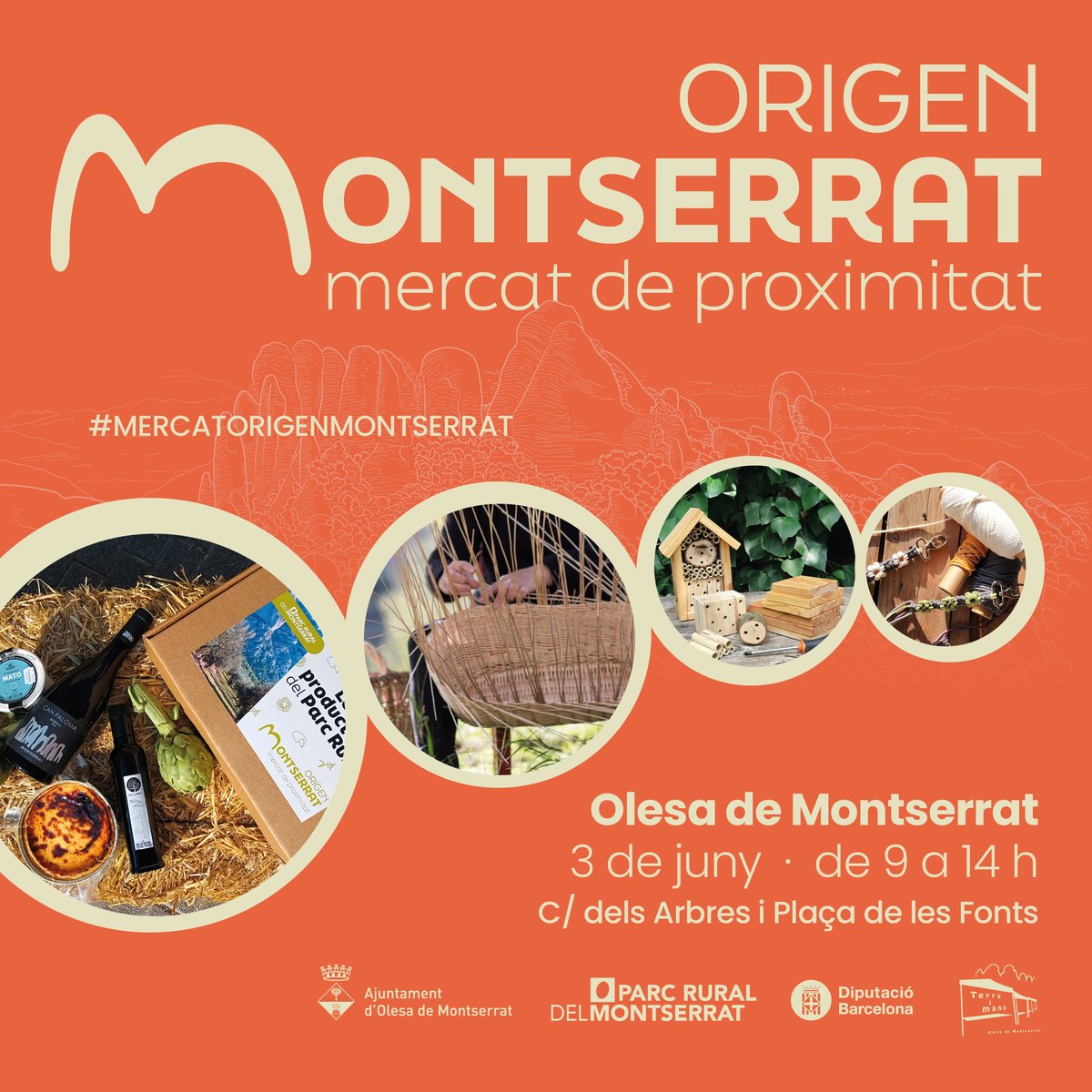 El 📅 dissabte 3 de juny hi torna haver Mercat Origen a 📍 Olesa de Montserrat. Us esperen parades de productors locals, tallers, activitats infantils, música en directe...

Guardeu-vos la data! ❤️

#MercatOrigenMontserrat #ParcRuralMontserrat <a href="/AjuntamentOlesa/">Ajuntament d'Olesa</a> <a href="/firesimercats/">Fires i Mercats</a>