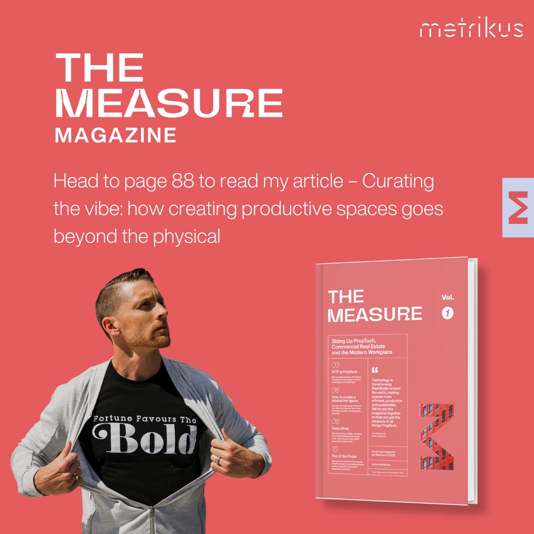 I’m very excited to see my article featured in <a href="/Metrikus/">metrikus</a>' brand new magazine, The Measure, sizing up PropTech, Commercial Real Estate and the modern workplace.

Head to page 88 to read my piece on 
"Curating the vibe"

👉🏻 hubs.la/Q01Pjj3g0