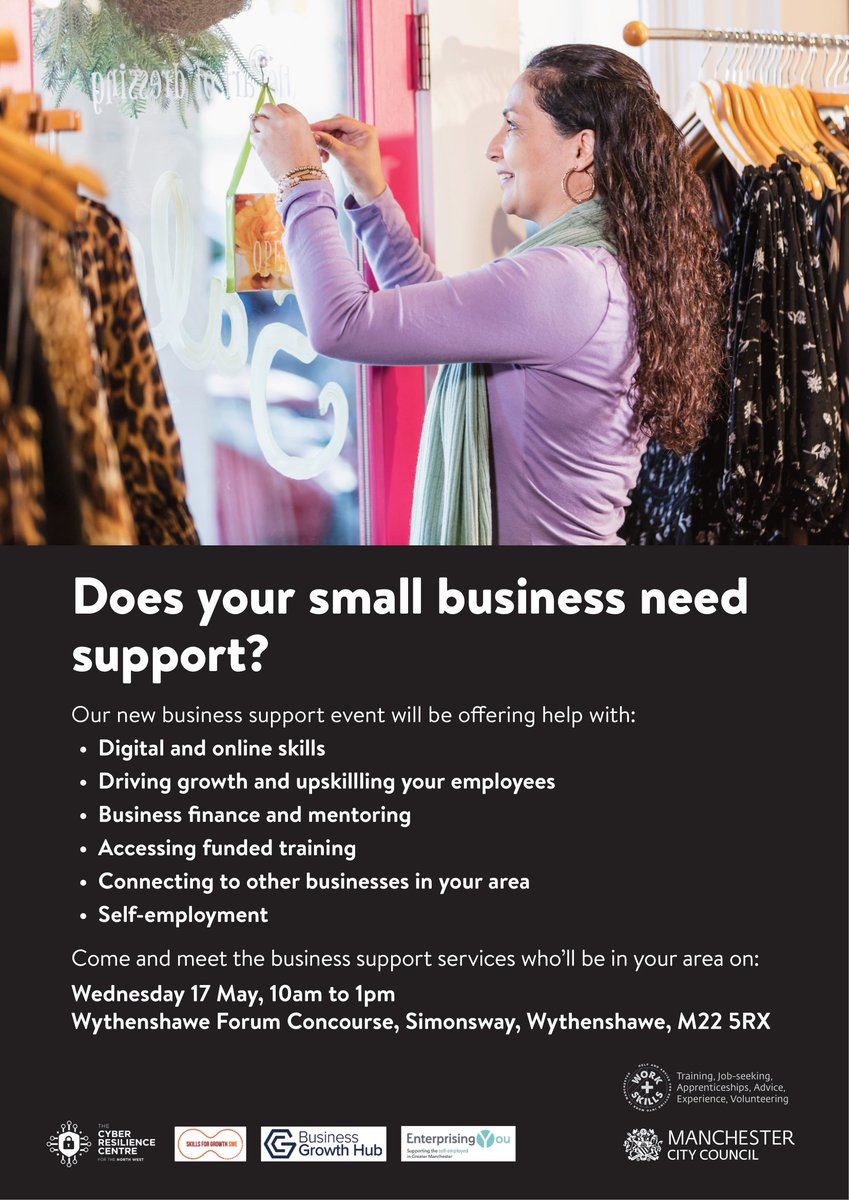 intouchwyth's tweet image. Thinking of setting up a #smallbiz, or already a business owner?

This event @ForumCentre on 17 May has a range of free support services to help develop your business.

#supportforbusiness #digitalskills #finance #mentoring #training #connections #selfemployment

@MCCWorkSkills