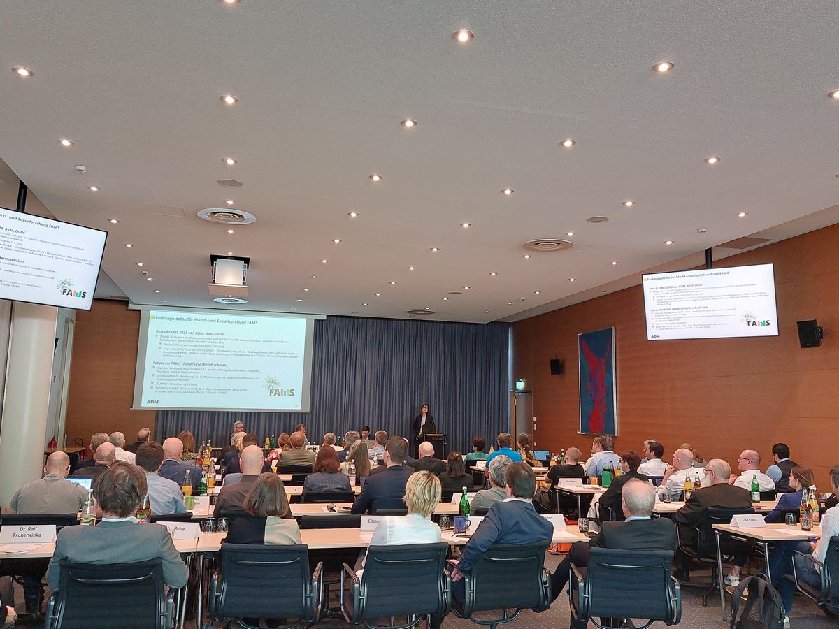 Guten Morgen aus Berlin! Wir freuen uns über volles Haus bei d. ordentlichen ADM Mitgliederversammlung

Aktuell macht ADM-Geschäftsführerin Bettina Klumpe auf Bedeutsamkeit der Ausbildung zu Fachangestellten für Markt- und #Sozialforschung #FAMS aufmerksam. Herzblutthema des ADM