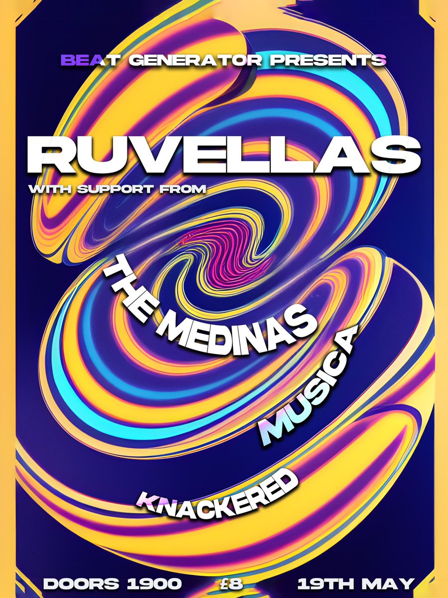 βππβ―πππΆπ (@ruvellas) on Twitter photo β οΈLAST MINUTE GIG ANNOUNCEMENTβ οΈ
There will be big trouble in little tayside on the 19th May (1 week on Friday) as we are joined by three groups of musical hombres to cause a ruckus in <a href="/beatgenerator/">J Product</a>
@medinasband
<a href="/musicaband/">Musica The Band</a>
<a href="/knackered/">Gary Cooper</a>
Β£8 on the door
Doors at 7pm β οΈLAST MINUTE GIG ANNOUNCEMENTβ οΈ
There will be big trouble in little tayside on the 19th May (1 week on Friday) as we are joined by three groups of musical hombres to cause a ruckus in <a href="/beatgenerator/">J Product</a>
@medinasband
<a href="/musicaband/">Musica The Band</a>
<a href="/knackered/">Gary Cooper</a>
Β£8 on the door
Doors at 7pm