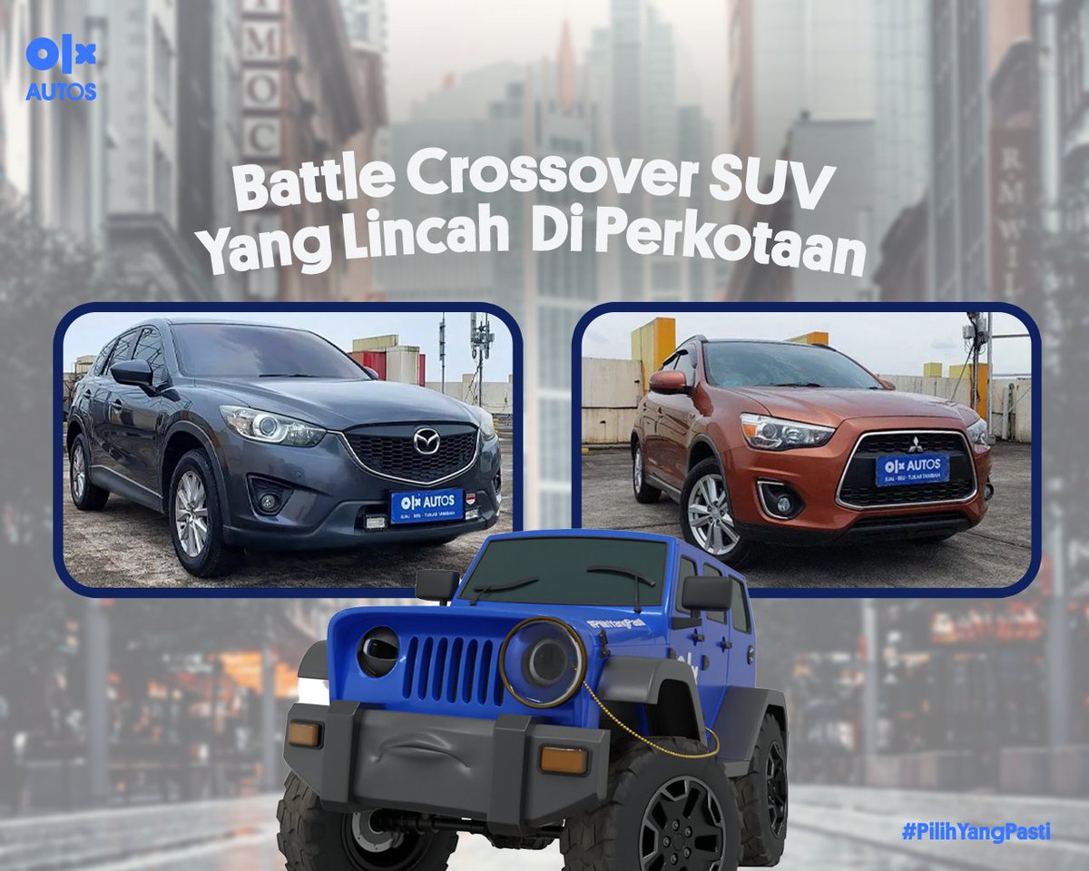 olxid_official's tweet photo. Keduanya sama-sama crossover SUV yang kompak dan sat-set di jalanan perkotaan.

Kamu lebih pilih yang mana? Tentunya #PilihYangPasti berkualitas, dan semua pilihannya ada di https://t.co/vZ1nJQNkUl. Langsung bungkus aja!

#OLXAutos #BattleAutos #PastiBangOttos https://t.co/PeHn5IpApb