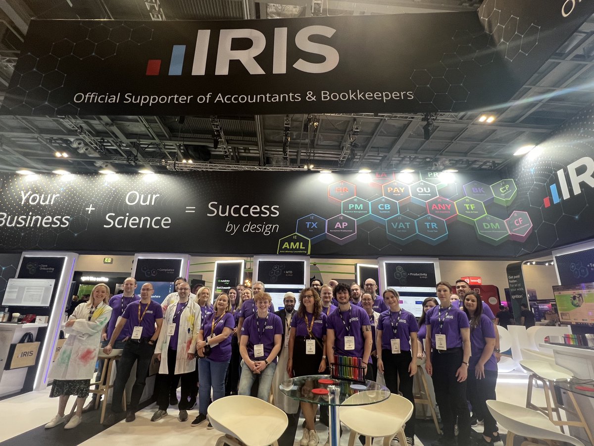 IRISaccountants's tweet photo. And weโre back! Our team is feeling fresh and ready to welcome you to day two of @Accountex ๐
Weโll be on stand 1140, come say hi and learn all about the science of #IRISElements and the formula for your success.
#Accountex #AccountexLondon #IRISAccountex #SuccessByDesign https://t.co/qMQ3E7WMMC