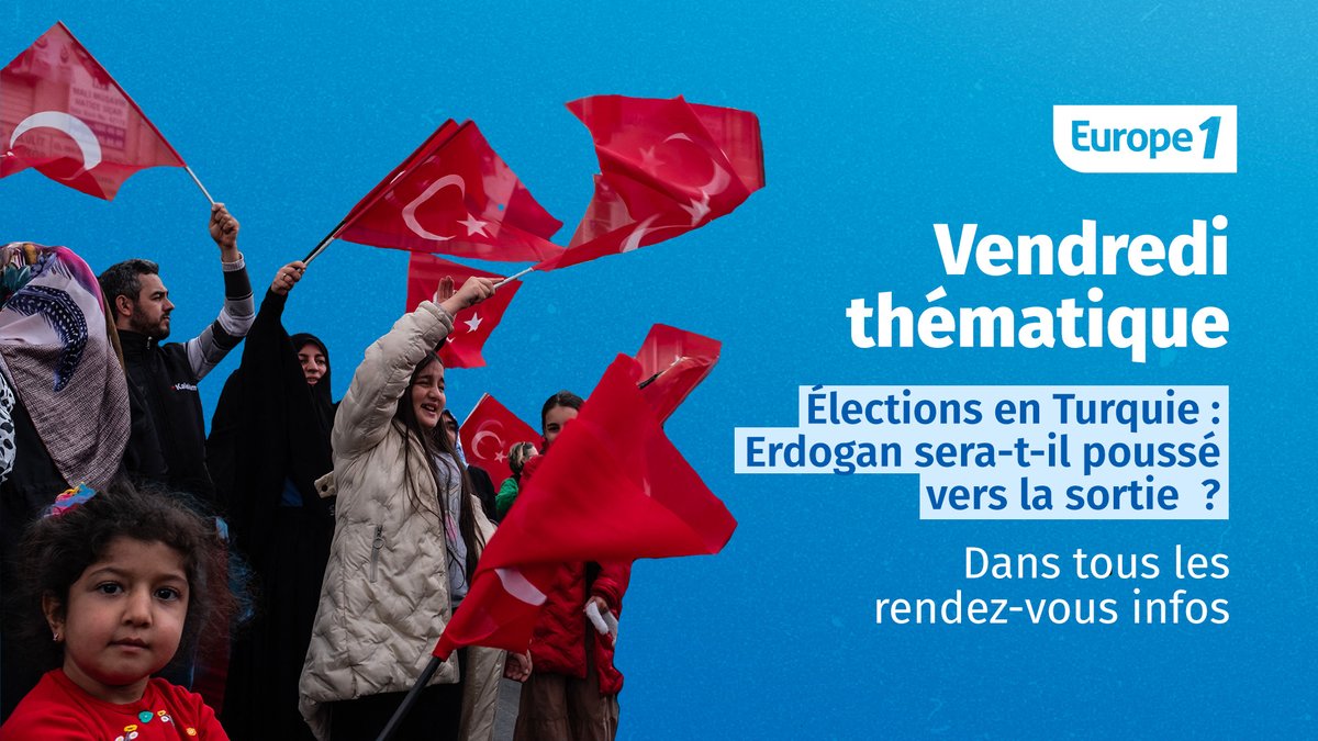 #Turquie : Après 20 ans au pouvoir, #Erdogan sera-t-il poussé vers la sortie ?

➡️On en parle ce vendredi sur #Europe1 

📌 7h10 : @TYegavian,  géopolitologue spécialiste du Caucase et du Moyen-Orient

📌 8h40 : Jean-François Colosimo, historien et essayiste 

#VendrediThema