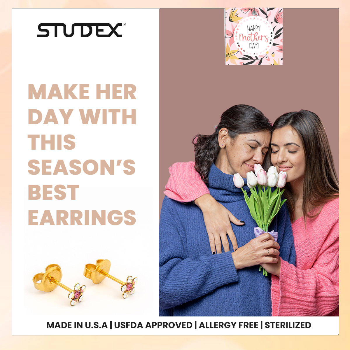 Studex_Asia's tweet photo. Gift these beautiful token of love to your Mom on this Mother's Day
Shop Now: https://t.co/UAwsEwi0SQ
#MothersDay #HappyMothersDay #MomLife #ThankYouMom #MotherLove #MomAndMe #BestMomEver #MomGoals #studex #studexIndia #earringsonline #earstudsonline #Mumbai #Delhi #MumbaiFashion https://t.co/oBZIdnqgvl