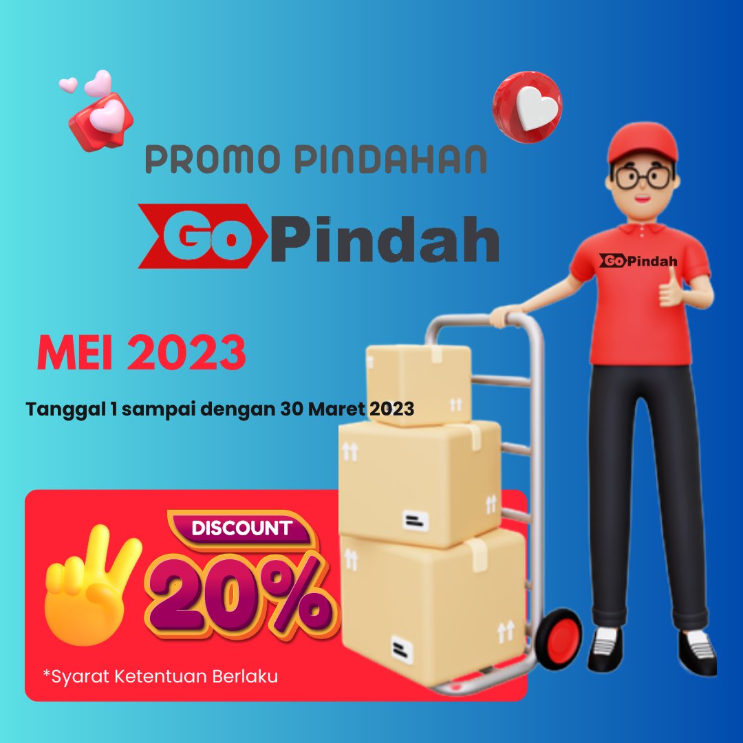 go_pindah's tweet photo. Pindahan 20% Selama Bulan Mei 2023 Gopindah Melayani jasa pindahan rumah, kantor dan pindahan lain secara lengkap, mulai dari packing, loading-unlocading, pengiriman barang, hingga reposisi

Hub: https://t.co/zF0RsRc0WE 

#mopindah #jasapindahan #jasapindahanrumah https://t.co/hqtYP1uNNP