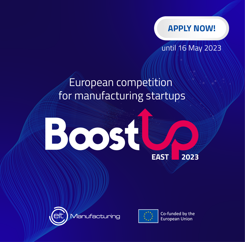 SRIP_ToP's tweet photo. 📢 Slovenski EIT Manufacturing RIS Hub, ki deluje pod okriljem Centra Tovarne prihodnosti na Institutu Jožef Stefan, vabi vse star-upe na področju tehnologij za proizvodnjo, da se prijavite na BoostUp! East 2023 pitching tekmovanje.

https://t.co/7QvmjhDv4B https://t.co/0f9yM7vS6J