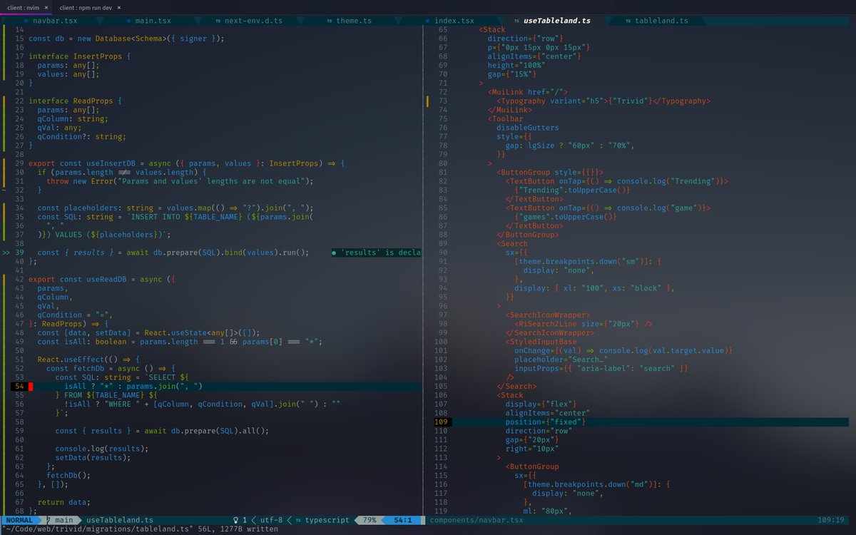 _ranaco_'s tweet photo. Okay. Again if this looks terrifying to you, your problem. But it's pure beauty.
.
.
.
.
.
.
.
.
.
.
.
.
.
.
#vim#code#typescript#js#web3#web https://t.co/udn3ysFG1D