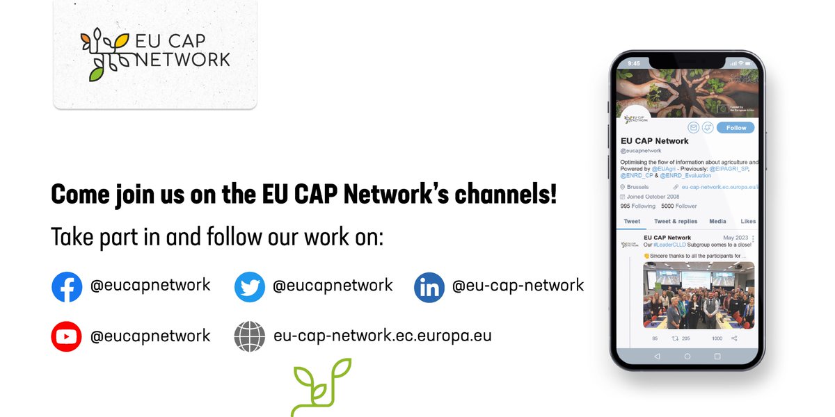 EIP-AGRI Support Facility (@eipagri_sp) on Twitter photo EIP-AGRI has become part of the <a href="/eucapnetwork/">EU CAP Network</a> and this channel will no longer be updated.
Follow the #EUCAPNetwork on Twitter, Linkedin & Facebook, and susbcribe on YouTube 👏
Any questions? Contact us at:
innovation-knowledge@eucapnetwork.eu 🙋♀️ EIP-AGRI has become part of the <a href="/eucapnetwork/">EU CAP Network</a> and this channel will no longer be updated.
Follow the #EUCAPNetwork on Twitter, Linkedin & Facebook, and susbcribe on YouTube 👏
Any questions? Contact us at:
innovation-knowledge@eucapnetwork.eu 🙋♀️