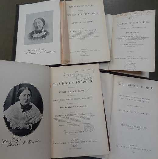 ZSLLibrary's tweet image. Economic or applied #entomologist, Eleanor Anne Ormerod was born #OnThisDay 1828. 
In 1900 she was the first woman to receive an honorary degree @EdinburghUni 
Here are a few of her publications in #ZSLLibrary. 
#WomenInSTEM #WomenInScience #EntHist