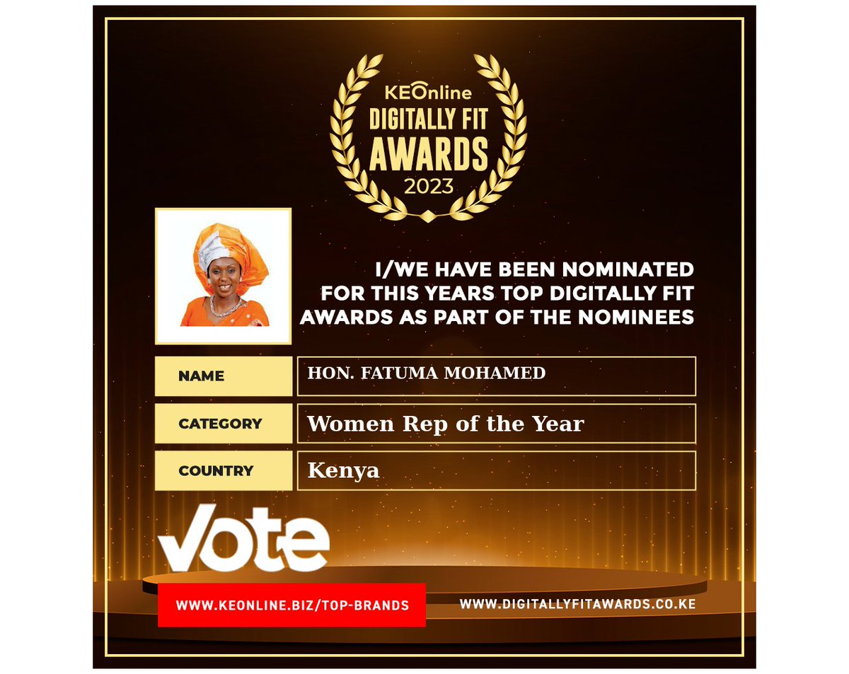 EParodix254's tweet photo. Have you voted for the #DigitallyFitAwards2023 yet? Make sure to recognize those who have positively impacted your digital life by casting your vote today! Visit https://t.co/CBQonl1Q7r to vote now!
Kalonzo Musyoka DT Dobie
@EstherPassaris @HonJoyceOsogo @fullnetwork044 https://t.co/YVkkfgujn7
