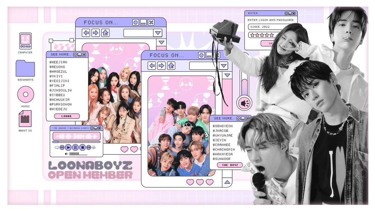 We’re in dire need of THE BOYZ Juyeon, Younghoon, Eric, and LOONA’s Choerry to join us for some banter, laughs, and gaming sessions. We need some real ones who stay loyal to their characters and active in the GDM. Much love if you can tag their usernames and help us out! ♥︎
