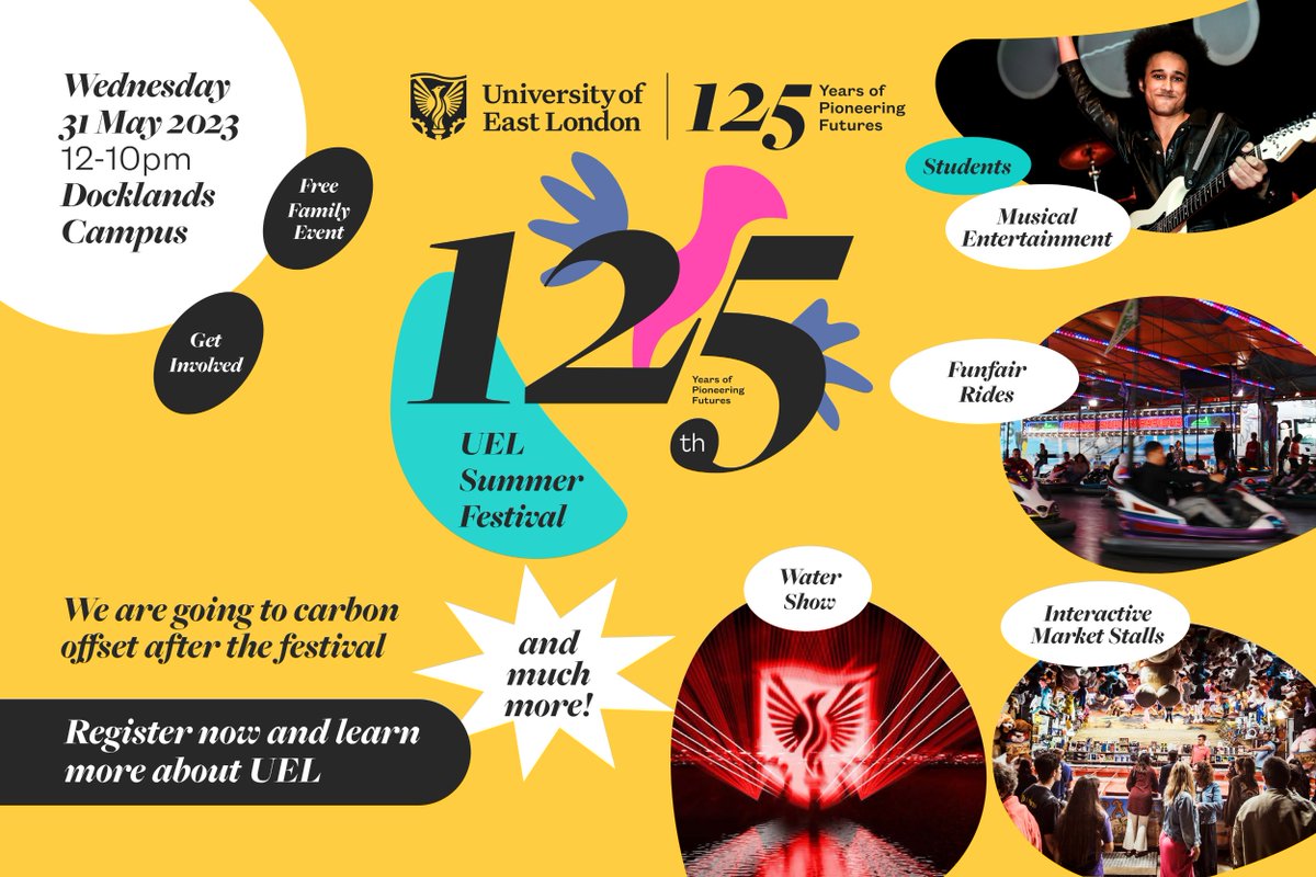 Join us for our Summer Festival – it’s also a bring your kids to work day!

With cocktail masterclasses, cake making & face painting as well as music, food & a water show - there's something for everyone as we celebrate 125 years. 

Register now 👉 app.geckoform.com/public/#/moder… #UEL125