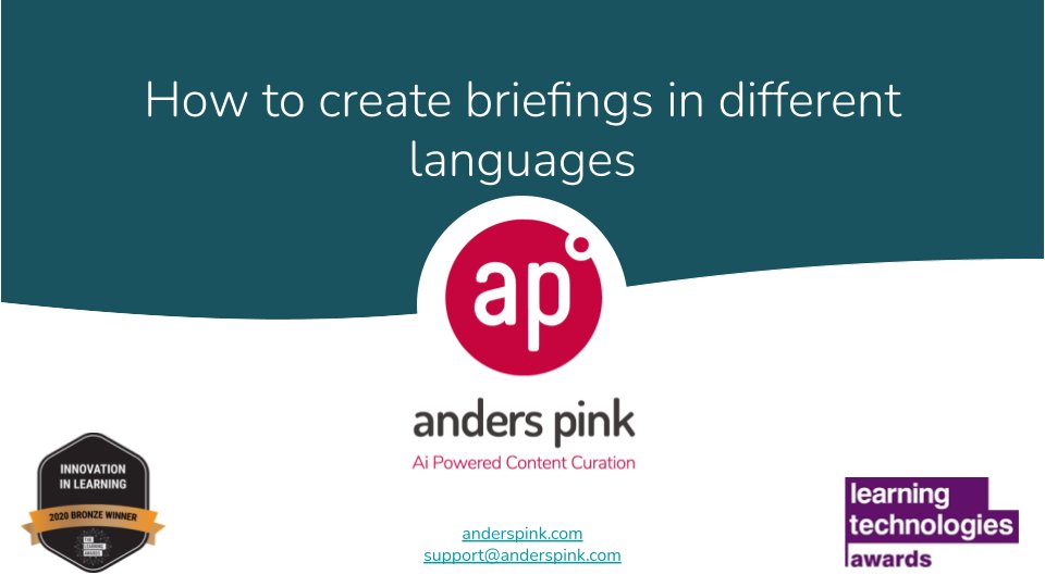 There's a new way to get curated content in multiple languages, on demand with Anders Pink. It only takes minutes and it updates daily!

Watch our support video to get started today 😀
ow.ly/s4N550HIHRe