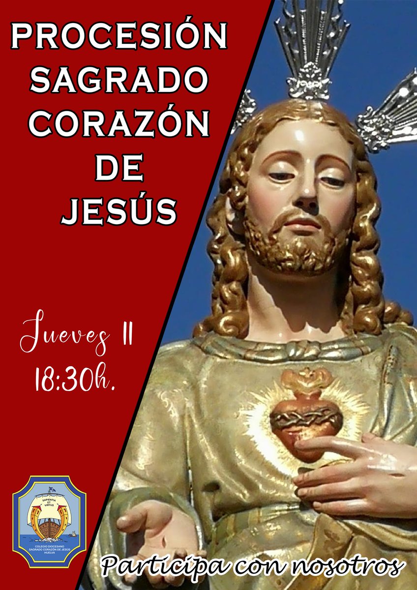 Esta tarde tendrá lugar la Procesión de nuestro Titular el Sagrado Corazón de Jesús a las 18:30h.  #YoSoyDiocesano #SomosDiocesanos #SemanaDelSagradoCorazonDeJesus