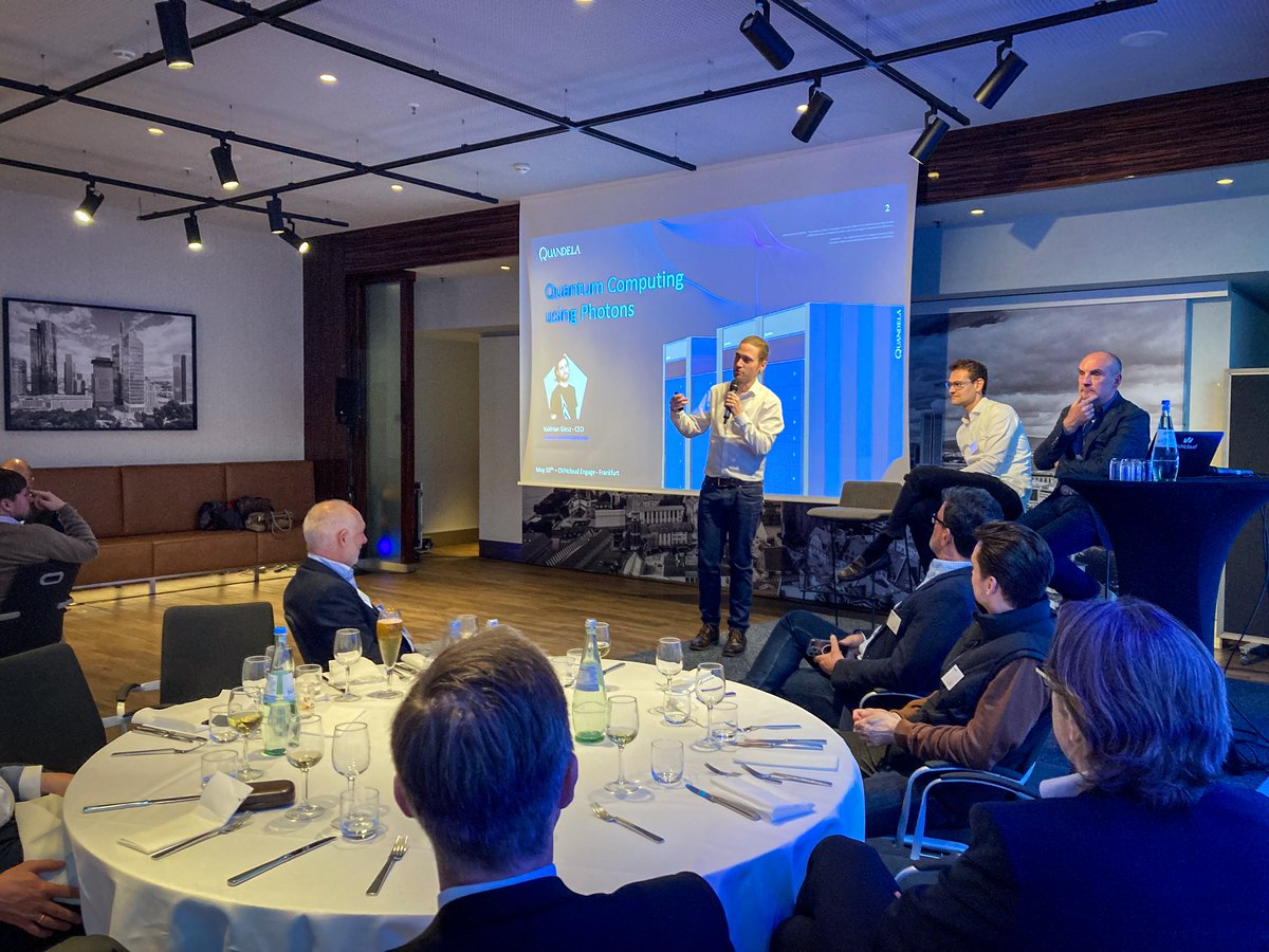 OVHcloud_DE's tweet photo. Vielen Dank an unsere Partner und Kunden für das großartige @OVHcloud Engage Dinner im @RadissonBlu Frankfurt gestern, sowie den tollen Austausch! 🤝 Wir konnten wertvolle Einblicke gewinnen, speziell zum Thema #QuantumComputing dank @Quandela_SAS & @JoSQUANTUM. #OVHcloudEngage https://t.co/Qcn5mgr1Xb