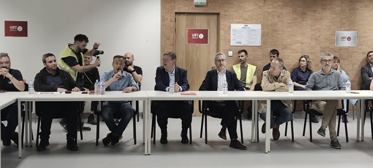 UGTPV's tweet photo. Reunión del president de la @generalitat @ximopuig con la sección sindical de @UgtFord  para poner en valor los logros alcanzados y debatir sobre los retos de futuro https://t.co/Ga2dg9EOwY