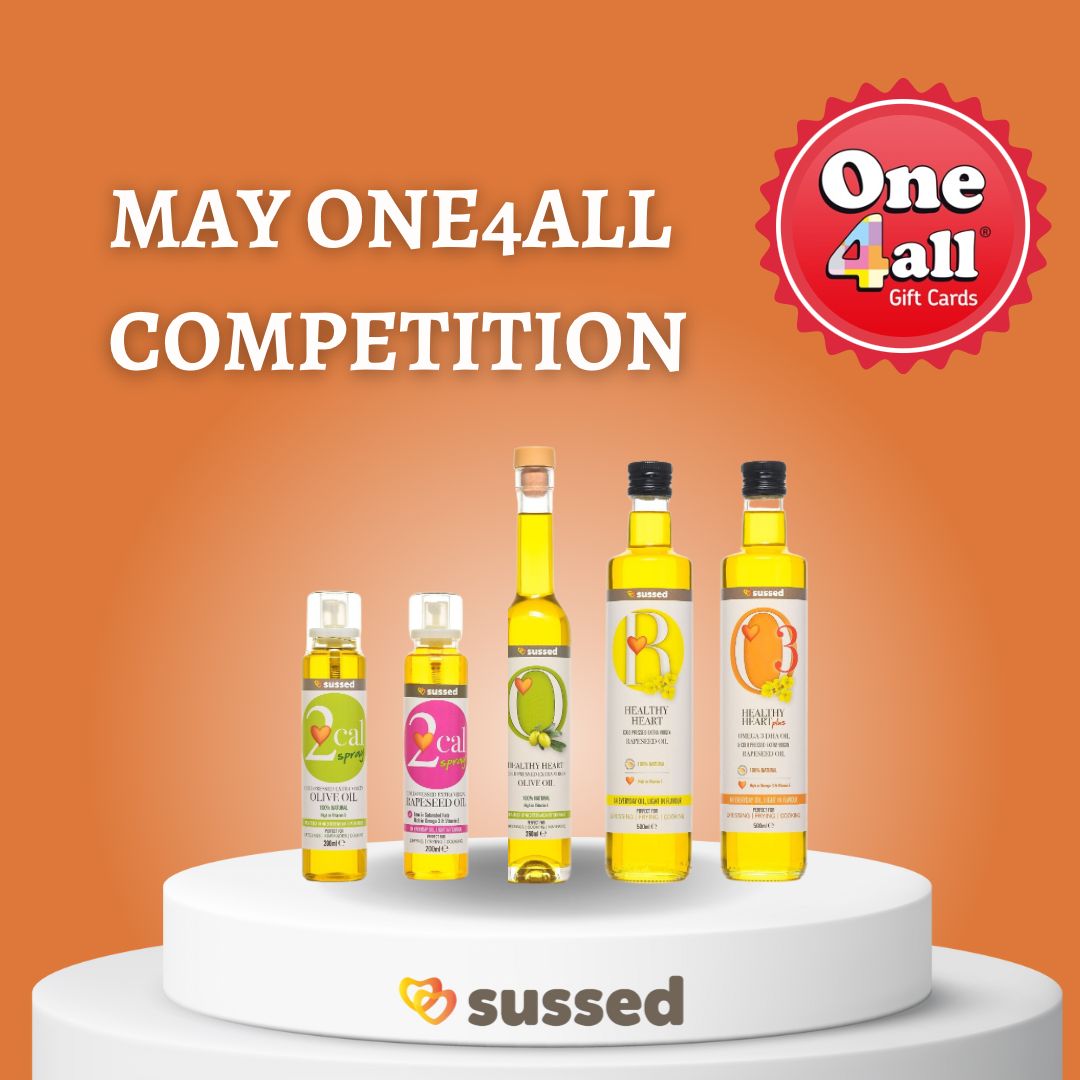 We are running a special May competition! You could win our healthy #sussed #range and a €100 voucher for @one4allireland!
To enter:
1: Like sussed on Facebook, Instagram or Twitter 😎
2: Tag a friend 😃
3: Let us know why you love our oils. 🥰
T & Cs apply. Ends Friday, May 19.