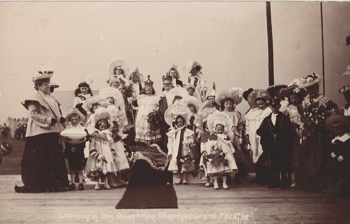 Crowning of May Queen & King, Stanningley Carnival, May 27th 1905 by The Phototype Company of Ventnor Street, Leeds.