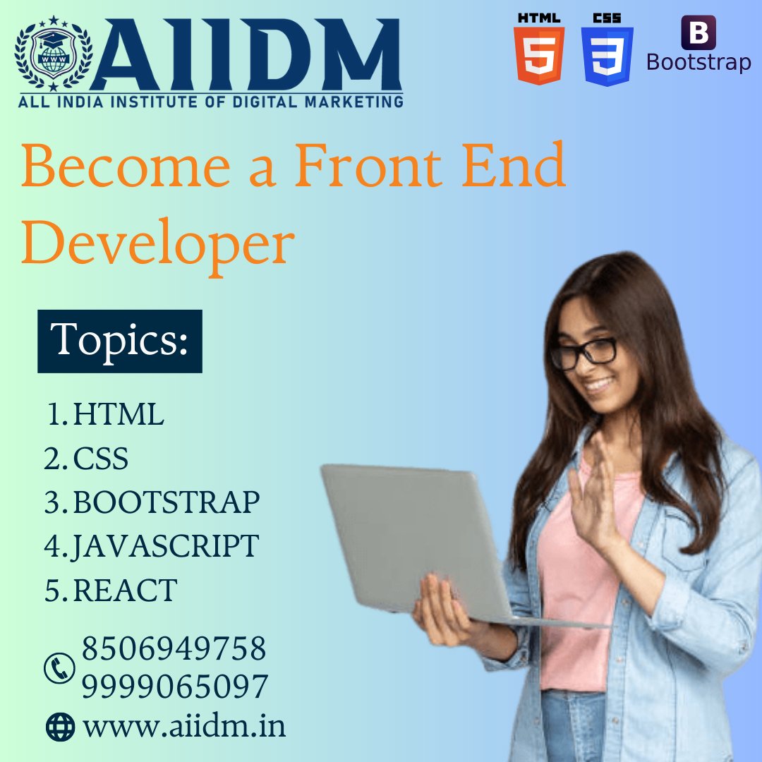 aiidm_in's tweet image. Become a Front-End Developer:
Unlock the potential of web technologies - our course empowers you to create visually stunning and interactive websites as a Front End Developer.&quot;
Call Us: 9958276296
Visit Us: aiidm.in
#FrontEndMastery #WebDesignSkills