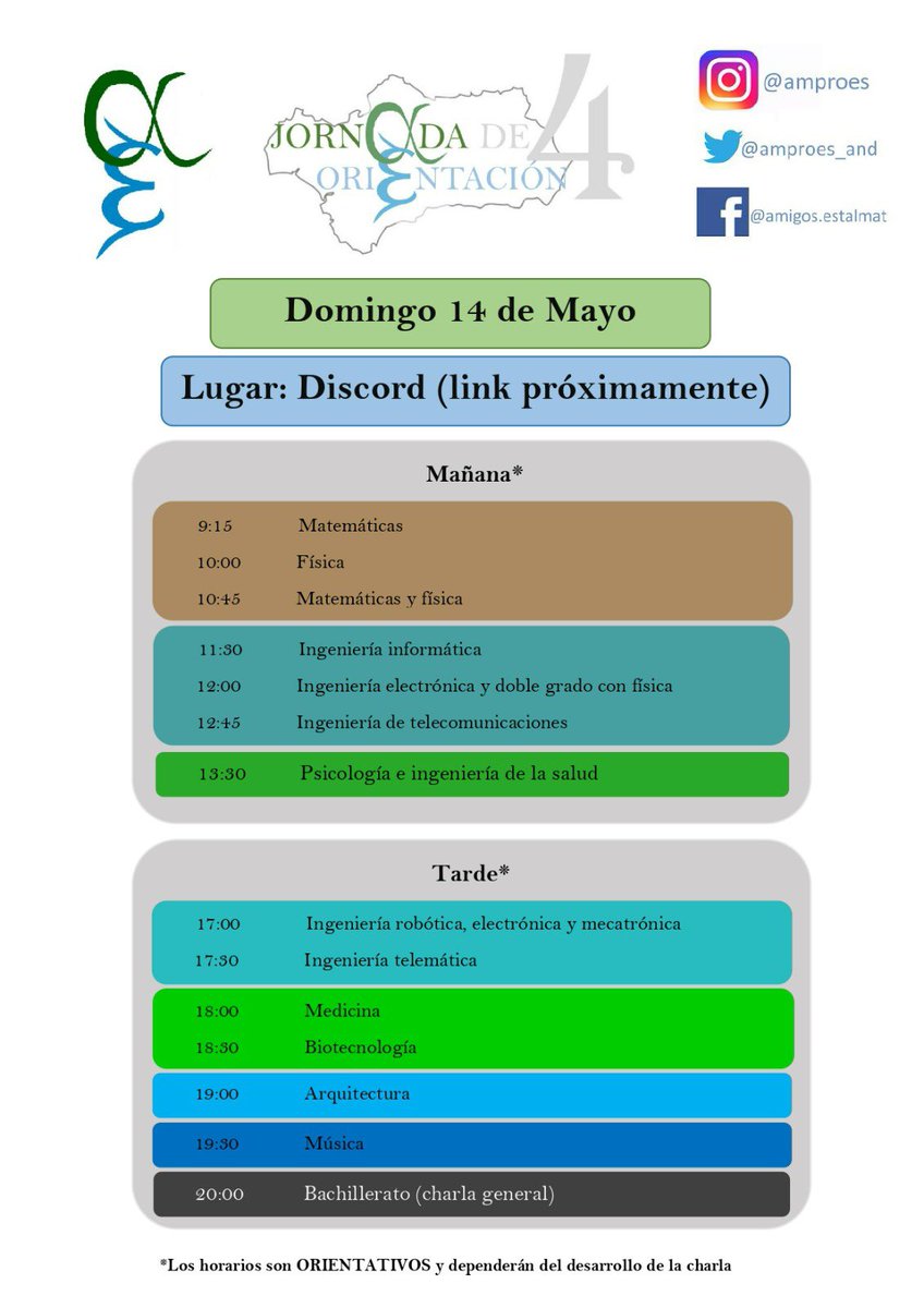Amproes_And's tweet photo. ¡Hola a todos!
¡Ya está listo el link del servidor de Discord de la IV Jornada de Orientación de Amproes (JOA)! Es el siguiente: https://t.co/iy0kLDHYP9

¡Nos vemos el próximo Domingo! https://t.co/ftVSbuB4Ds