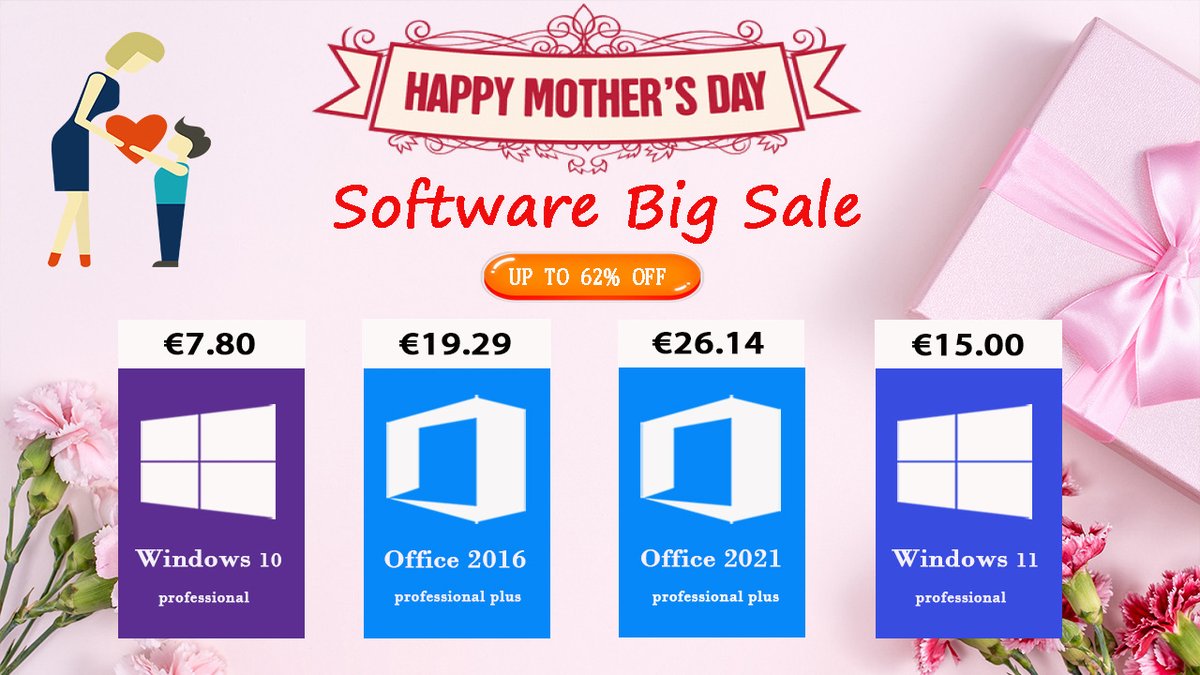 Muttertagsaktion: Office ab 11,63 &amp; Win 10 ab 7,60 Euro
hartware.de/2023/05/11/mut…