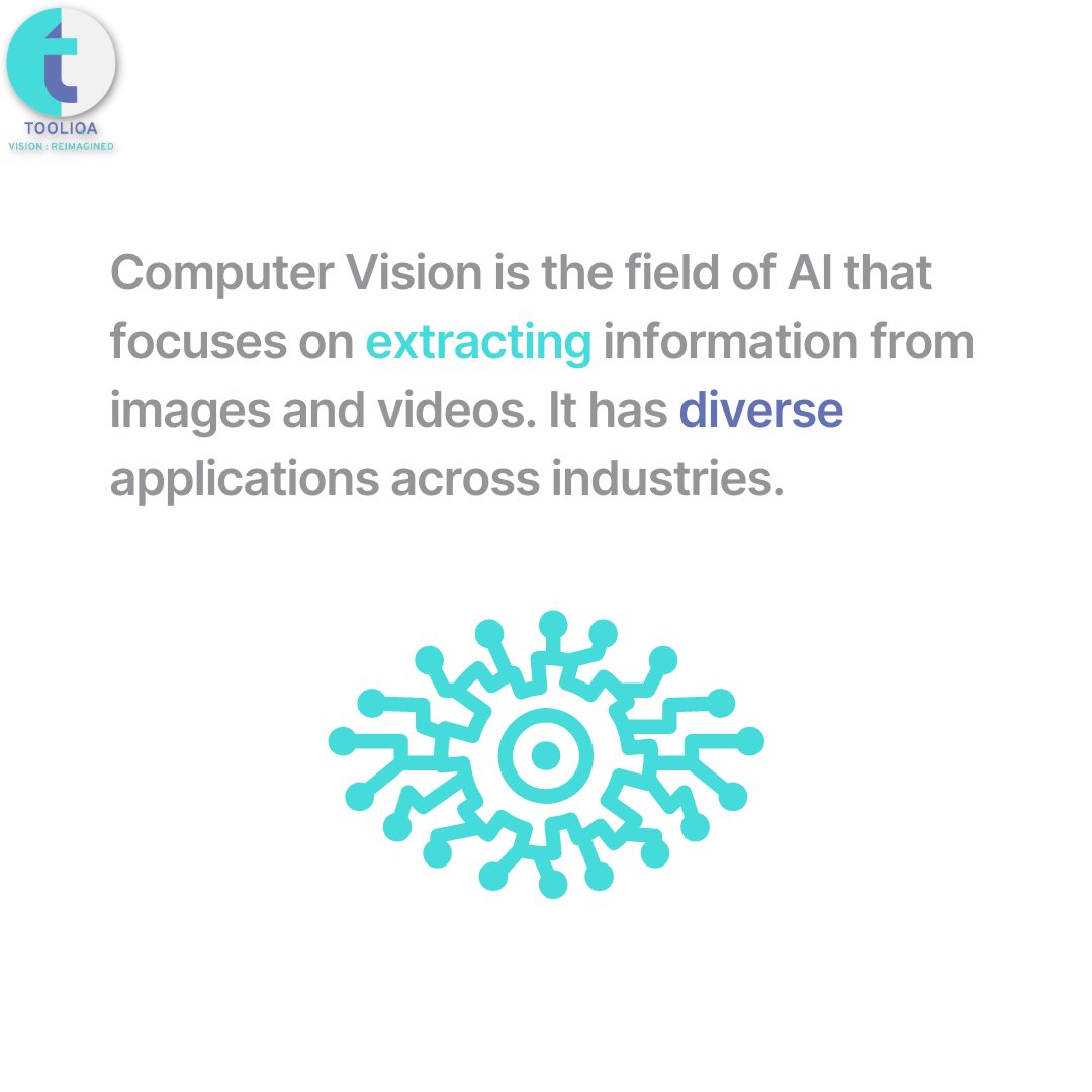 Discover the transformative power of #ComputerVision across healthcare, autonomous vehicles, retail, and security.

Unleash its potential to shape the visual world and join us on this enlightening journey. 

#VisualIntelligence #Innovation